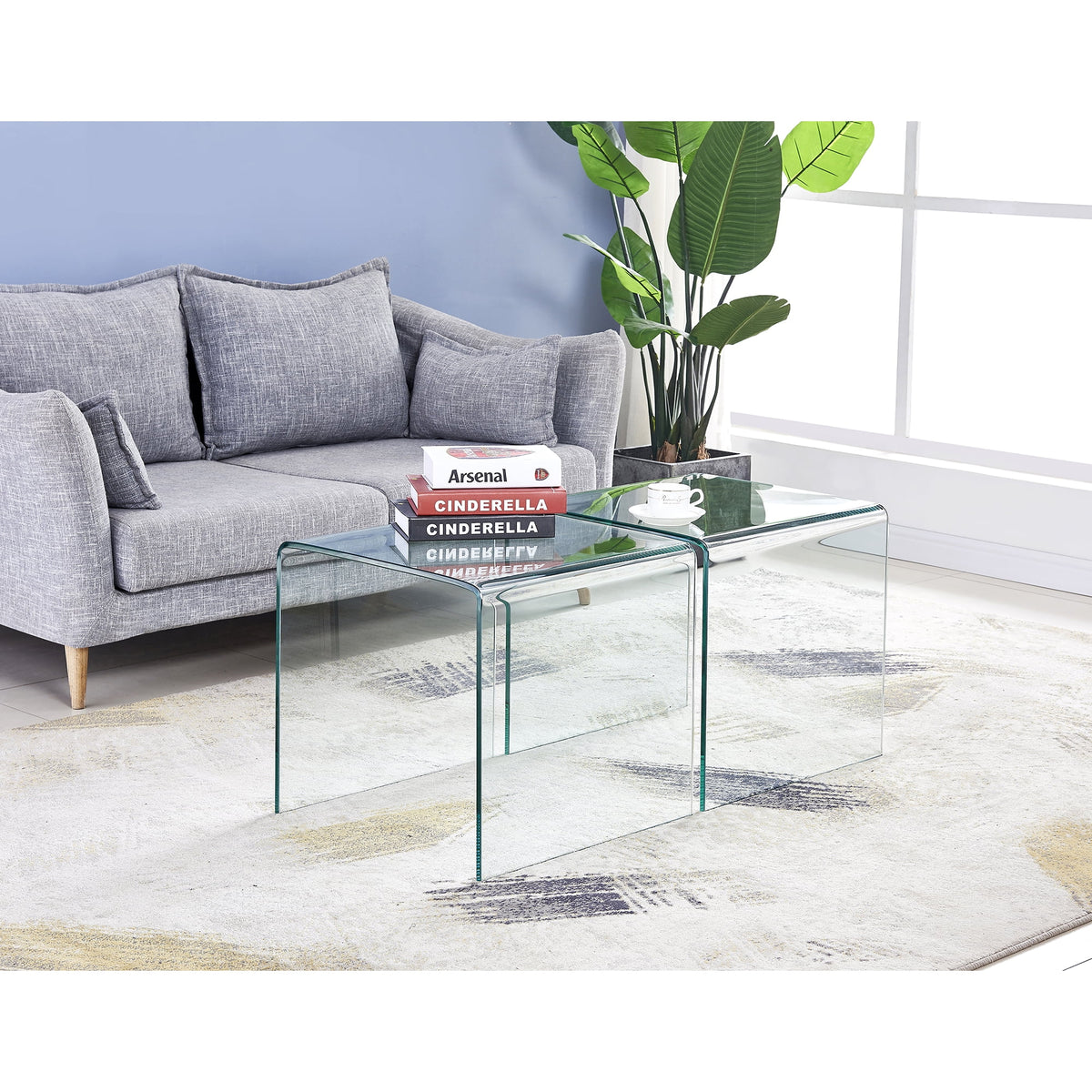 Clear Glass Side & End Table J2874