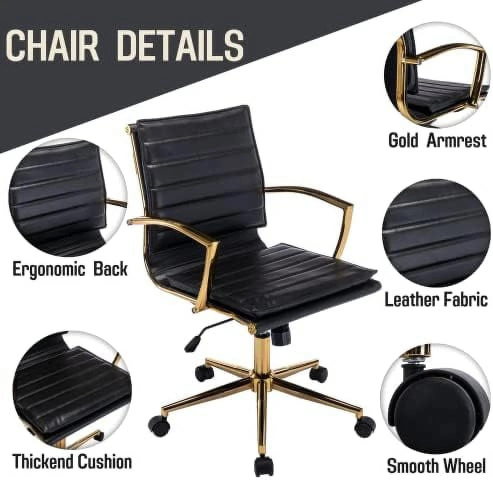 Beige Leather Office Chair with Wheels X10748