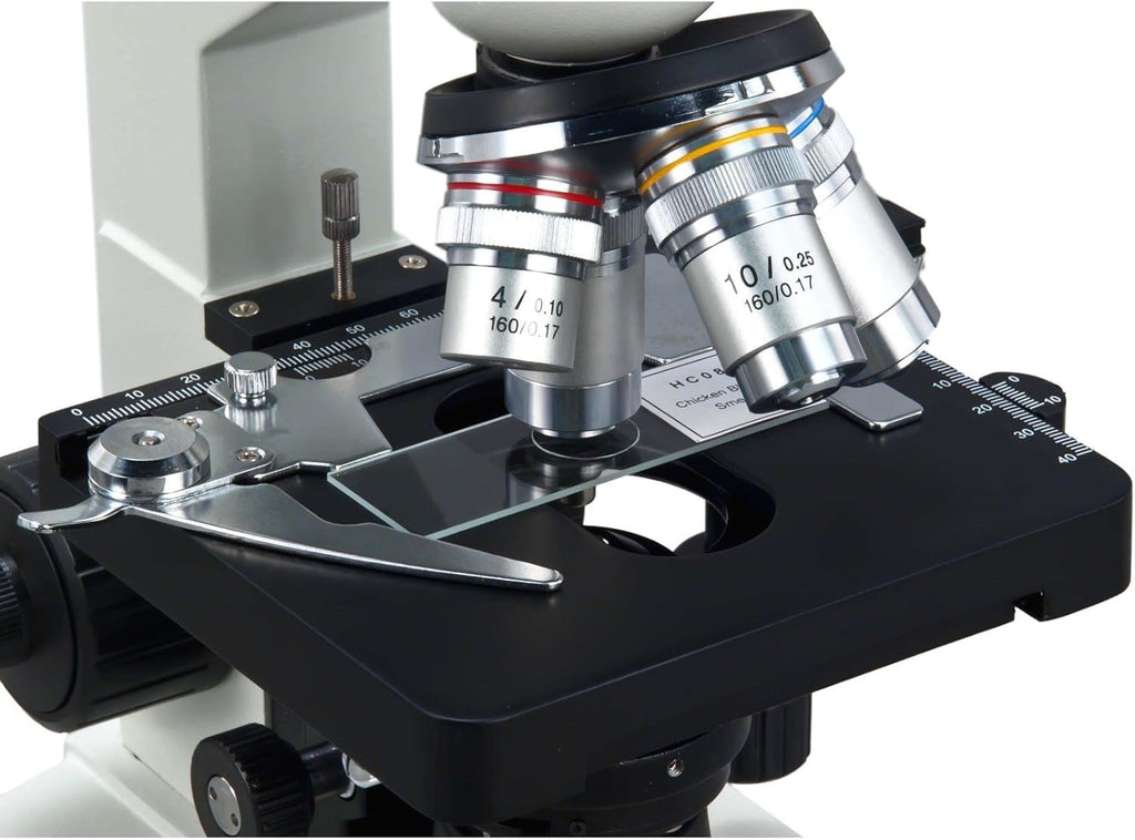 40X-2500X LED Binocular Lab Compound Microscope with 5MP Camera and Mechanical Stage Z350