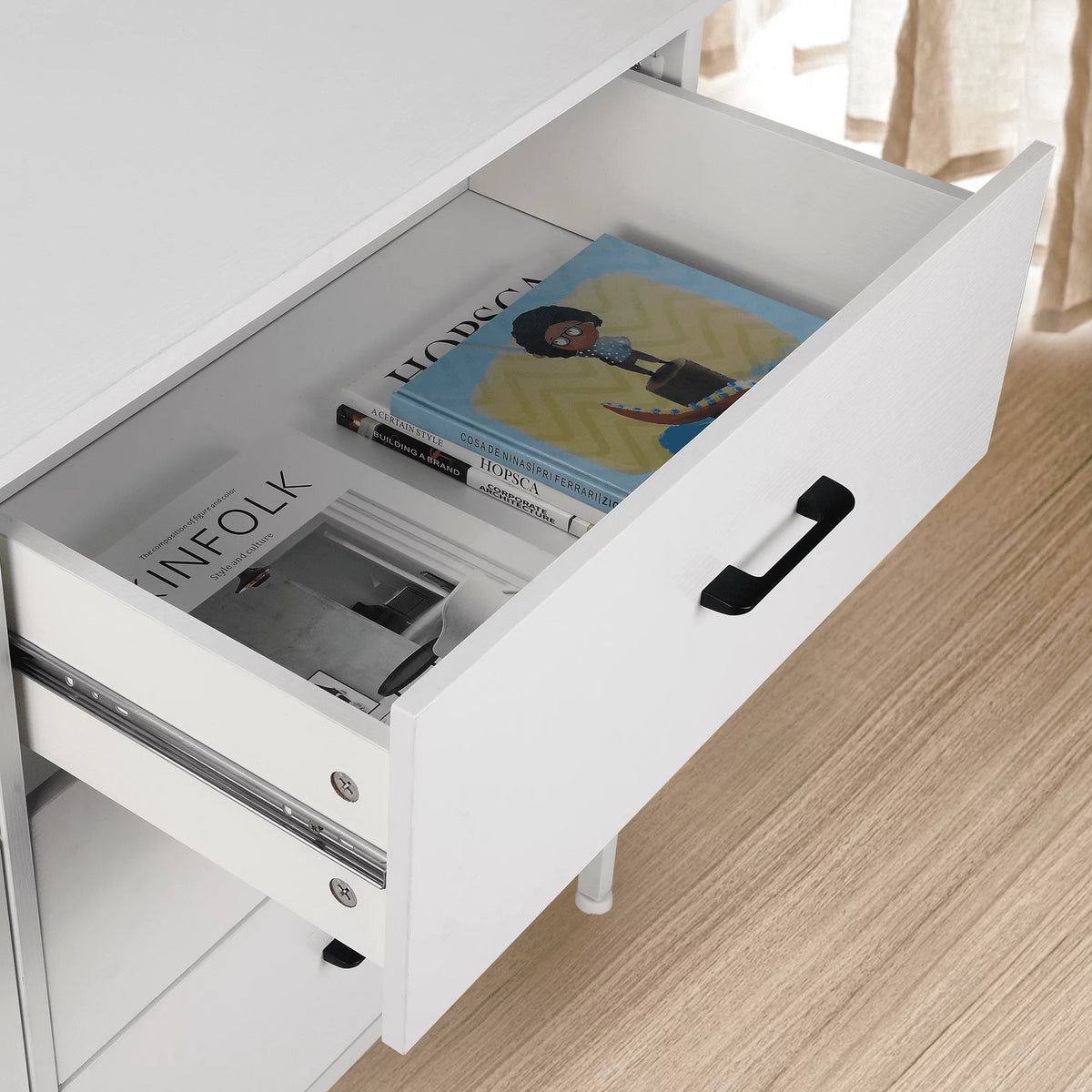 White 6 Drawer Wooden Dresser C6087