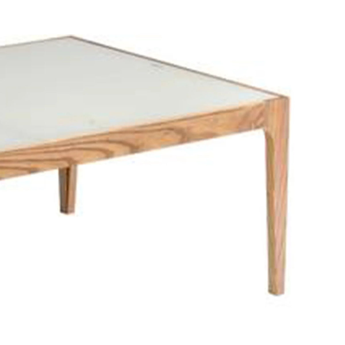 Wooden Rectangular Coffee Table with Tempered Glass Top A96417