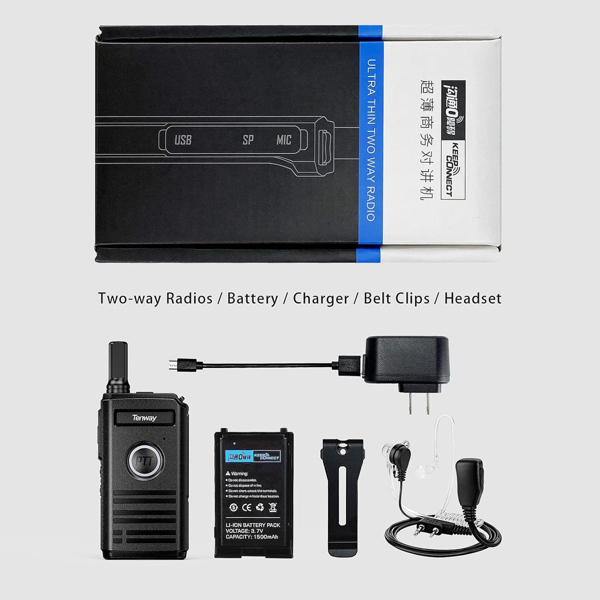 4 Pack Rechargeable Two Way Radio with Earpiece L9382
