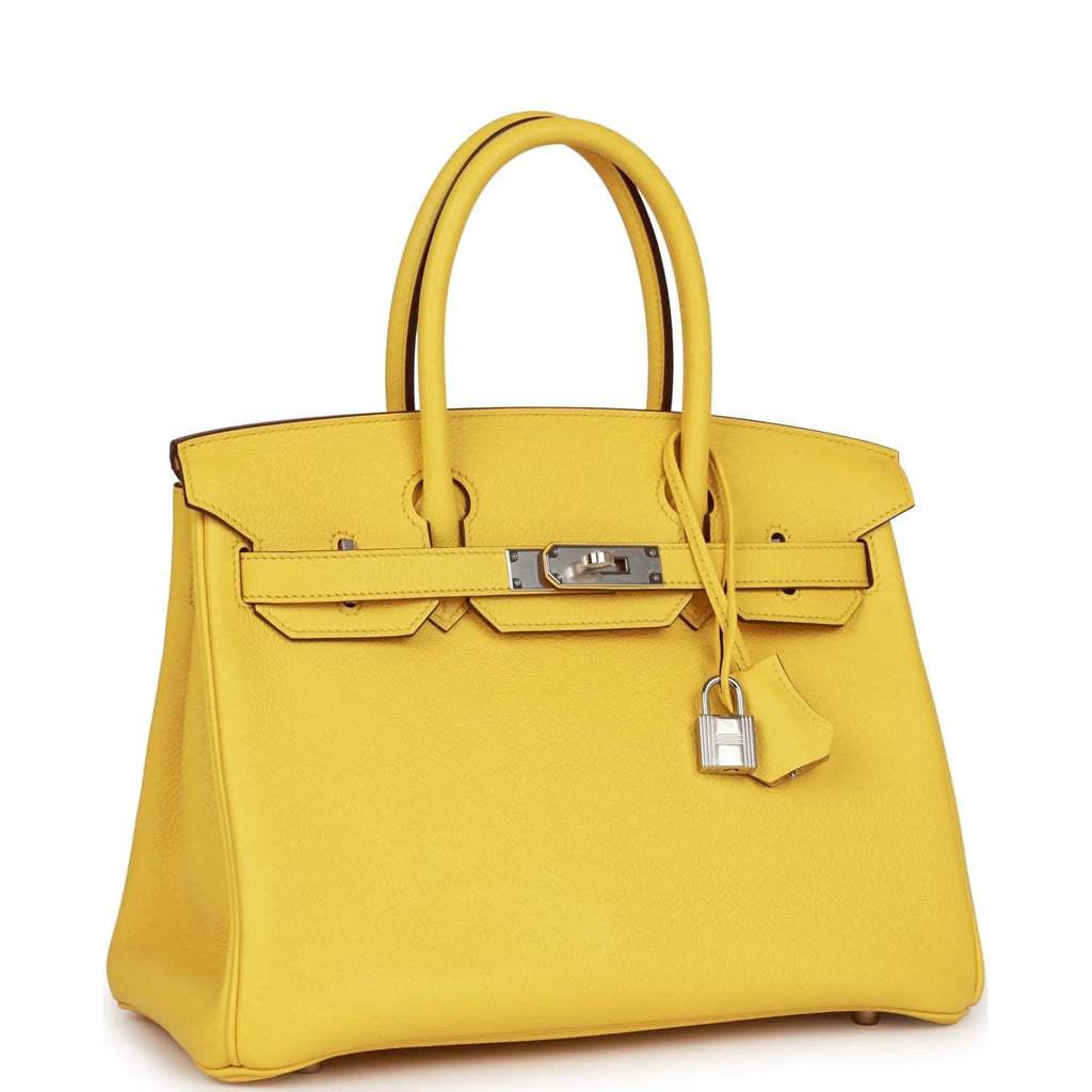 Birkin 30 Jaune de Naples Taurillon Novillo Palladium Hardware V99493