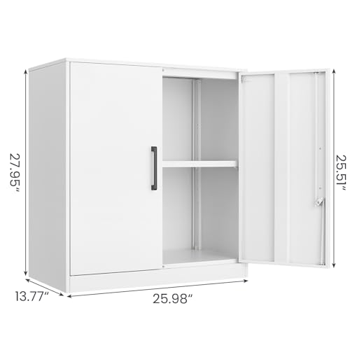 Metal Wall Cabinet with Doors and Adjustable Shelf E170682
