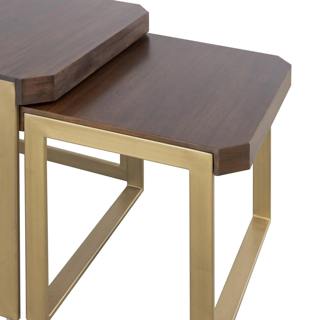 Nesting Table Set of 2 Mahogany Y446992