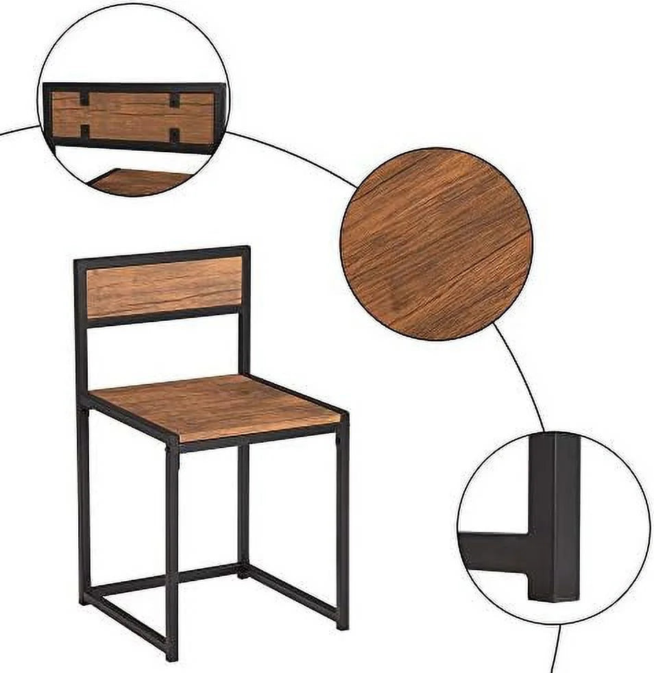 3 Pcs Modern Wood Dining Table and Chairs Set D633177