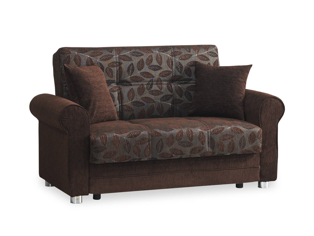 Dark Brown Chenille Loveseat I318