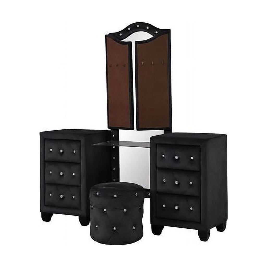Black 5 Pc Wood Bedroom Set E68036