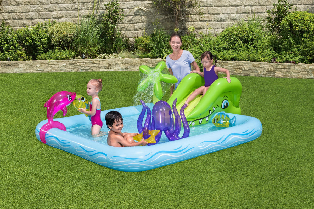 Multicolor Inflatable Kids Water Play Center with Slide J512