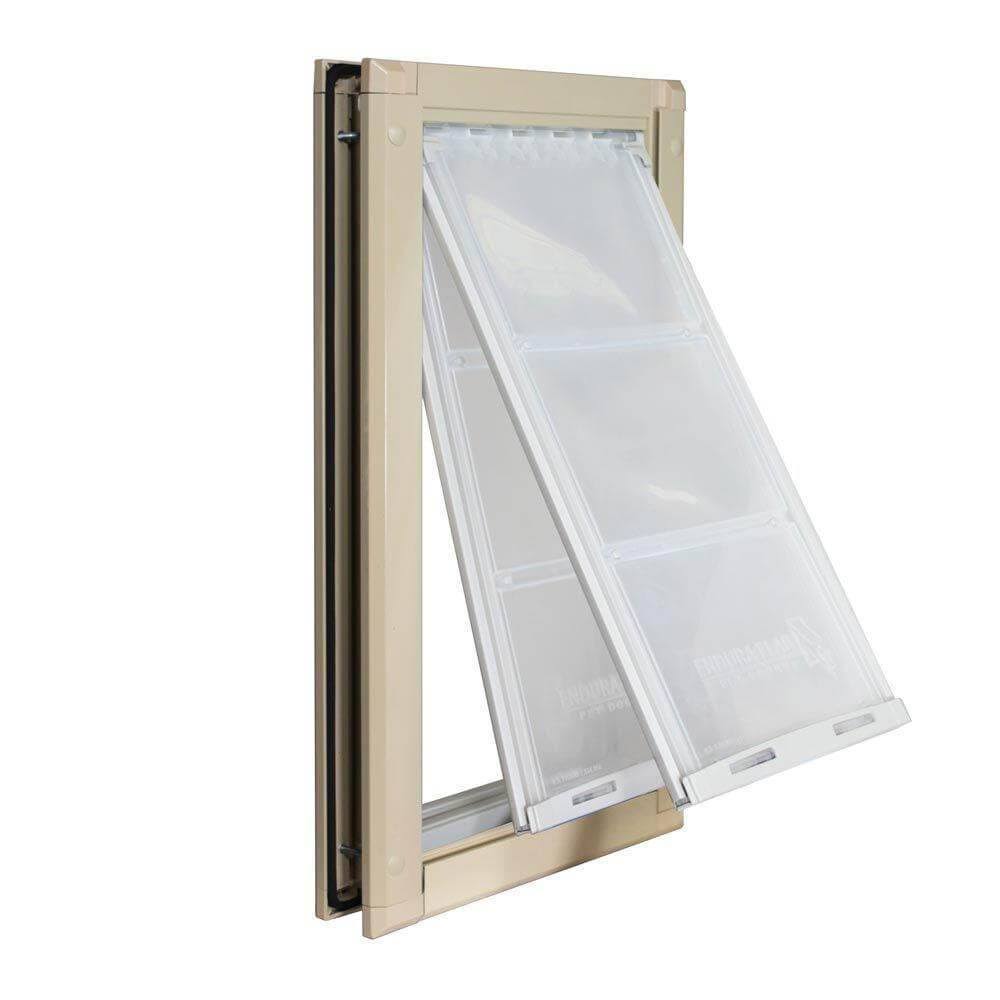Tan Double Flap Pet Door E430381
