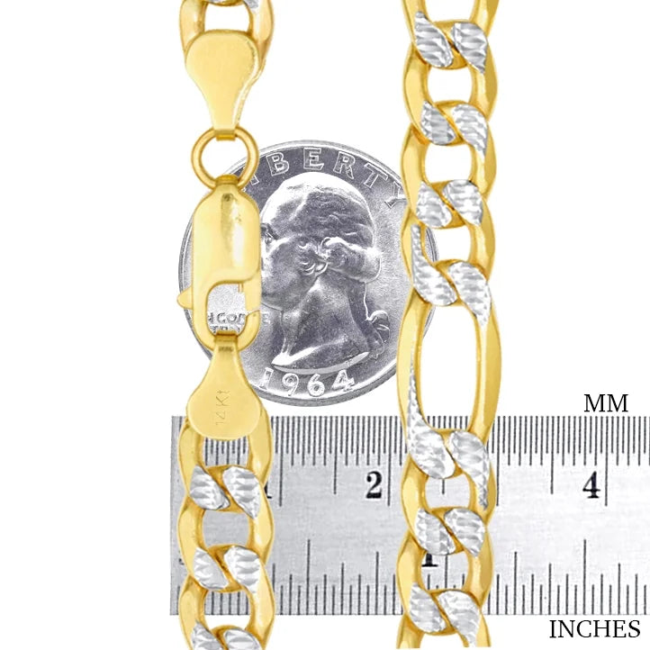 14k Yellow Gold Solid 8.5mm Figaro Chain Necklace 20" - 30" L631717