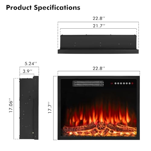 White Fireplace TV Stand with Electric Fireplace V21461