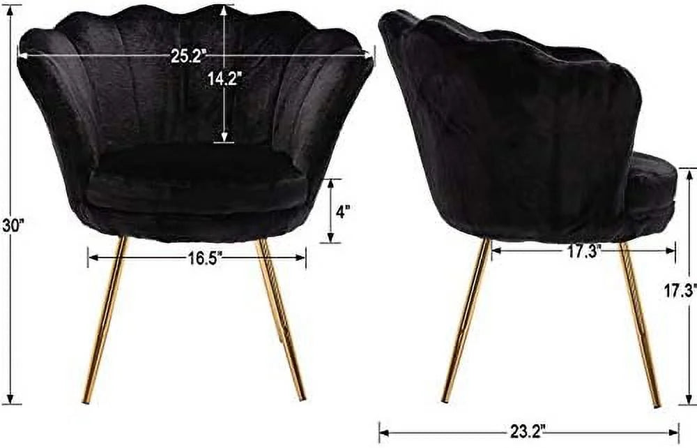 Dusty Pink Velvet Scalloped Accent Chair O133