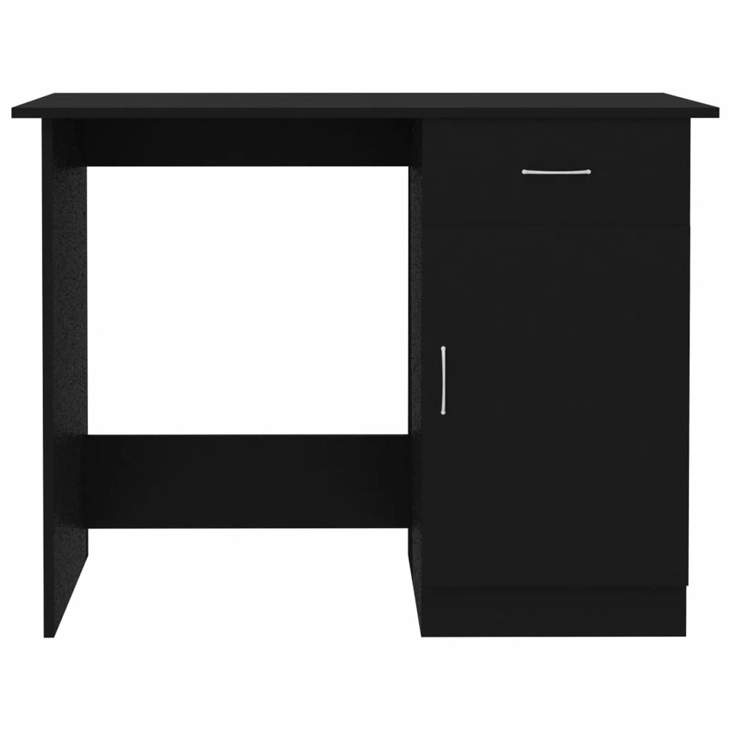 Black Computer Desk with Storage Drawer and Door Cabinet Q6581