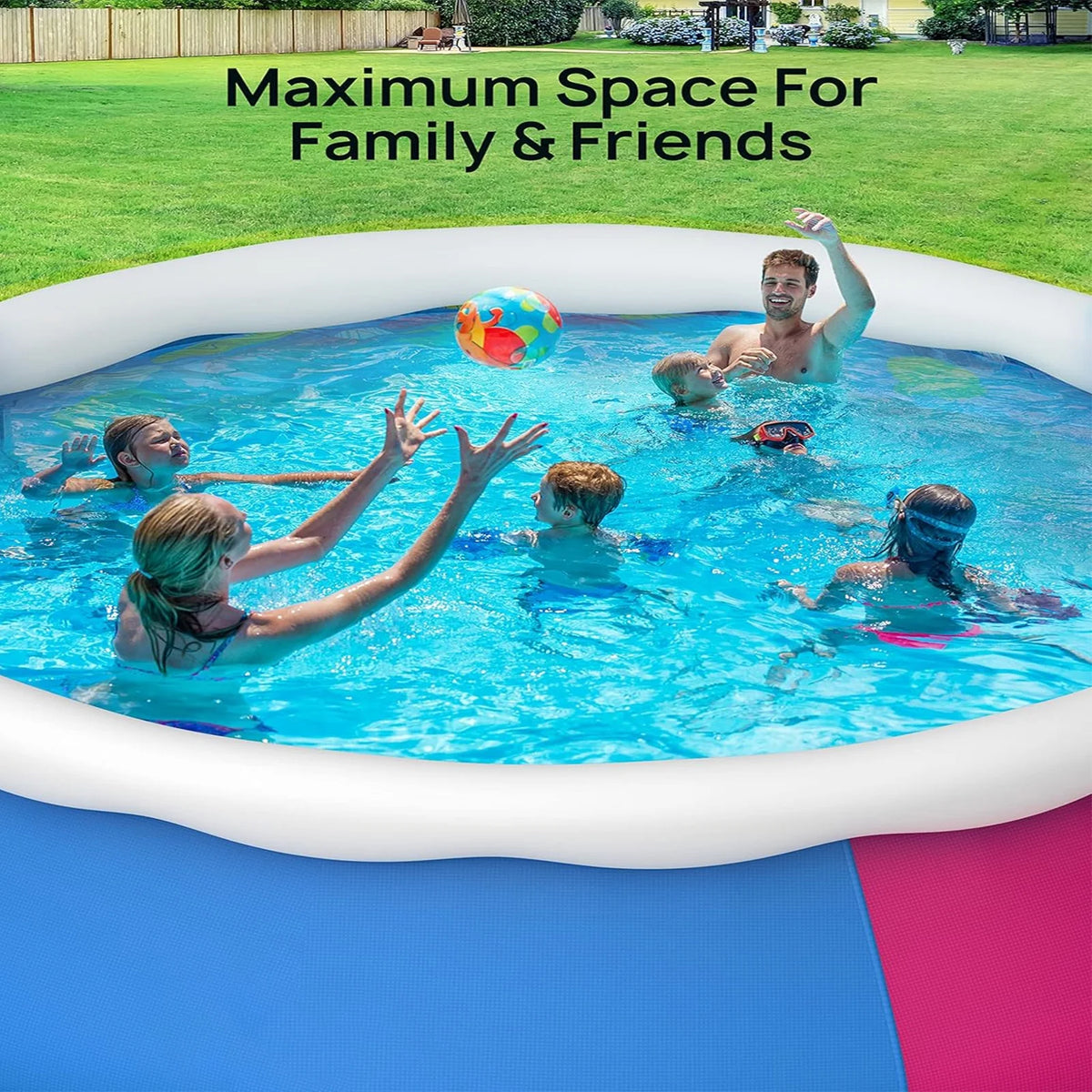 15ft x 35in Round Inflatable Swimming Pool Set with Filter Pump and Cover L4673