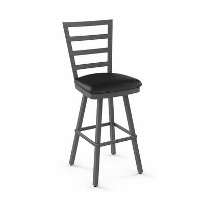 Gray/Charcoal Black Swivel Bar Stool J403661