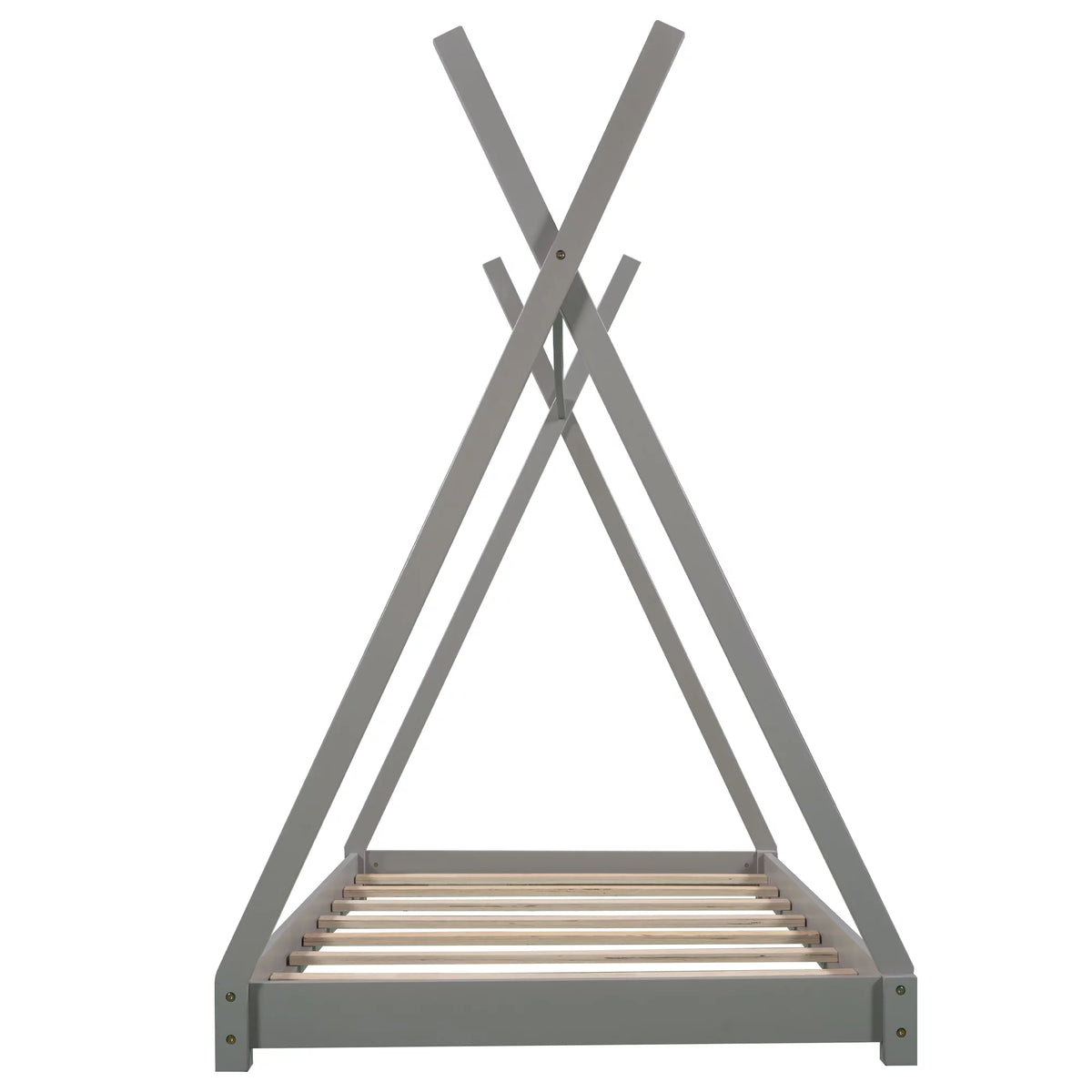 Gray Wood Twin Size Platform Bed G1611
