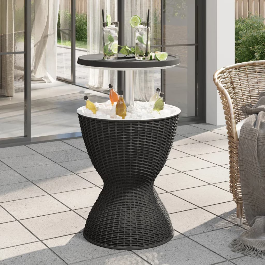 3-in-1 Ice Cooler Table Black Polypropylene F52116