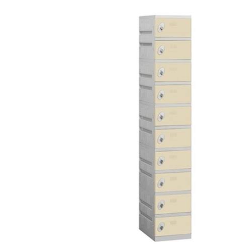 10-Tier Plastic Lockers in Tan, Gray X650926
