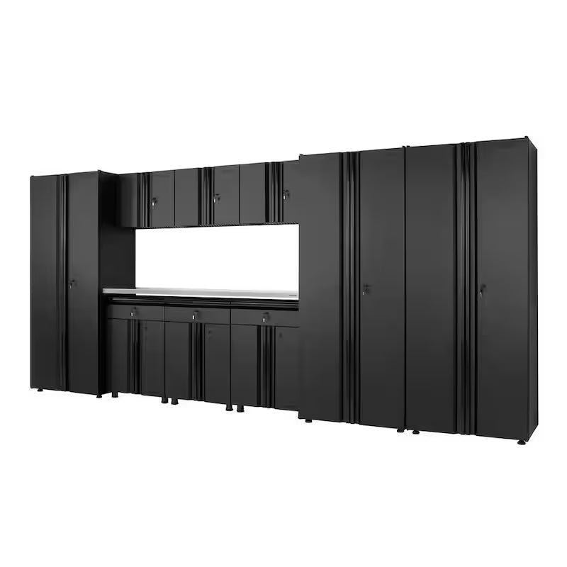 10-Piece Welded Steel Garage Storage System in Black U2610