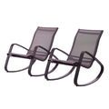 Black Aluminum Lounge Chair Set of Two I642