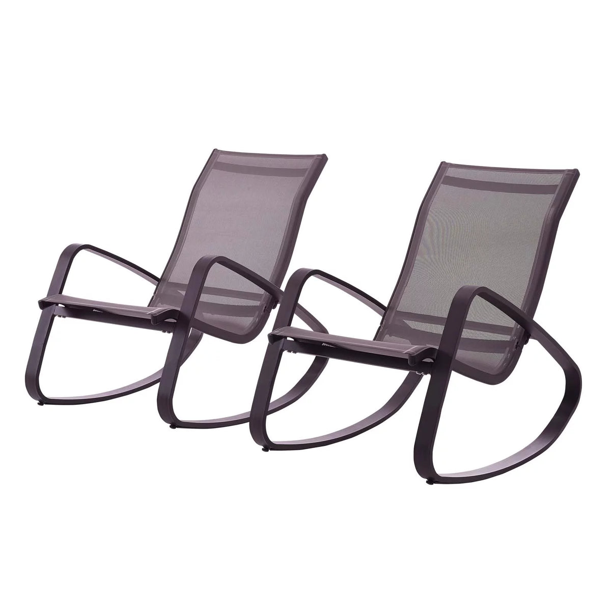 Black Aluminum Lounge Chair Set of Two I642