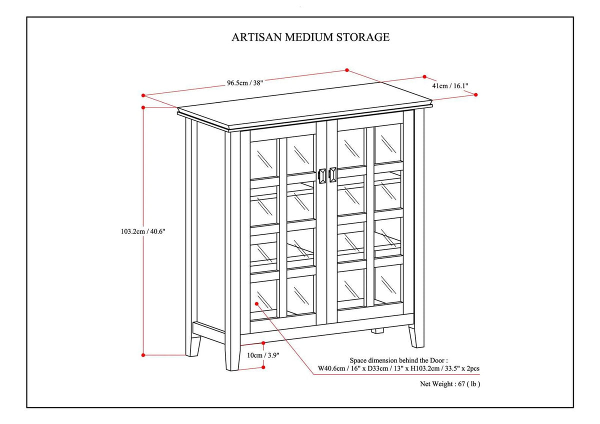 Solid Wood 38 inch Wide Storage Cabinet Z84805