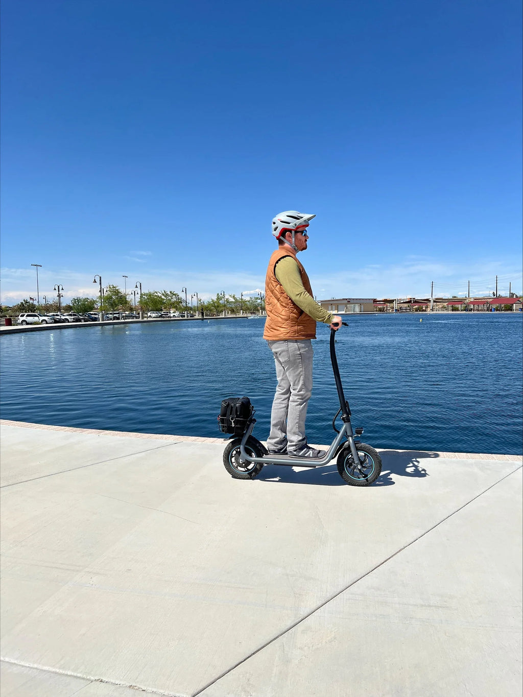 550W 12 inch Electric Scooter with Basket and Wide Deck N74168