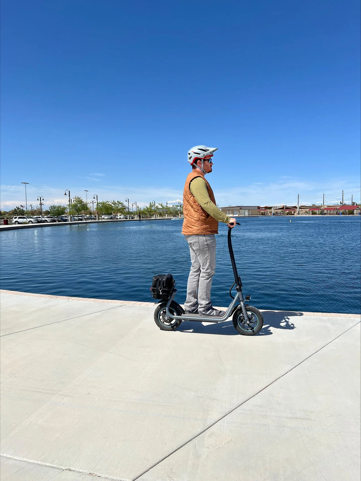 550W 12 inch Electric Scooter with Basket and Wide Deck N74168