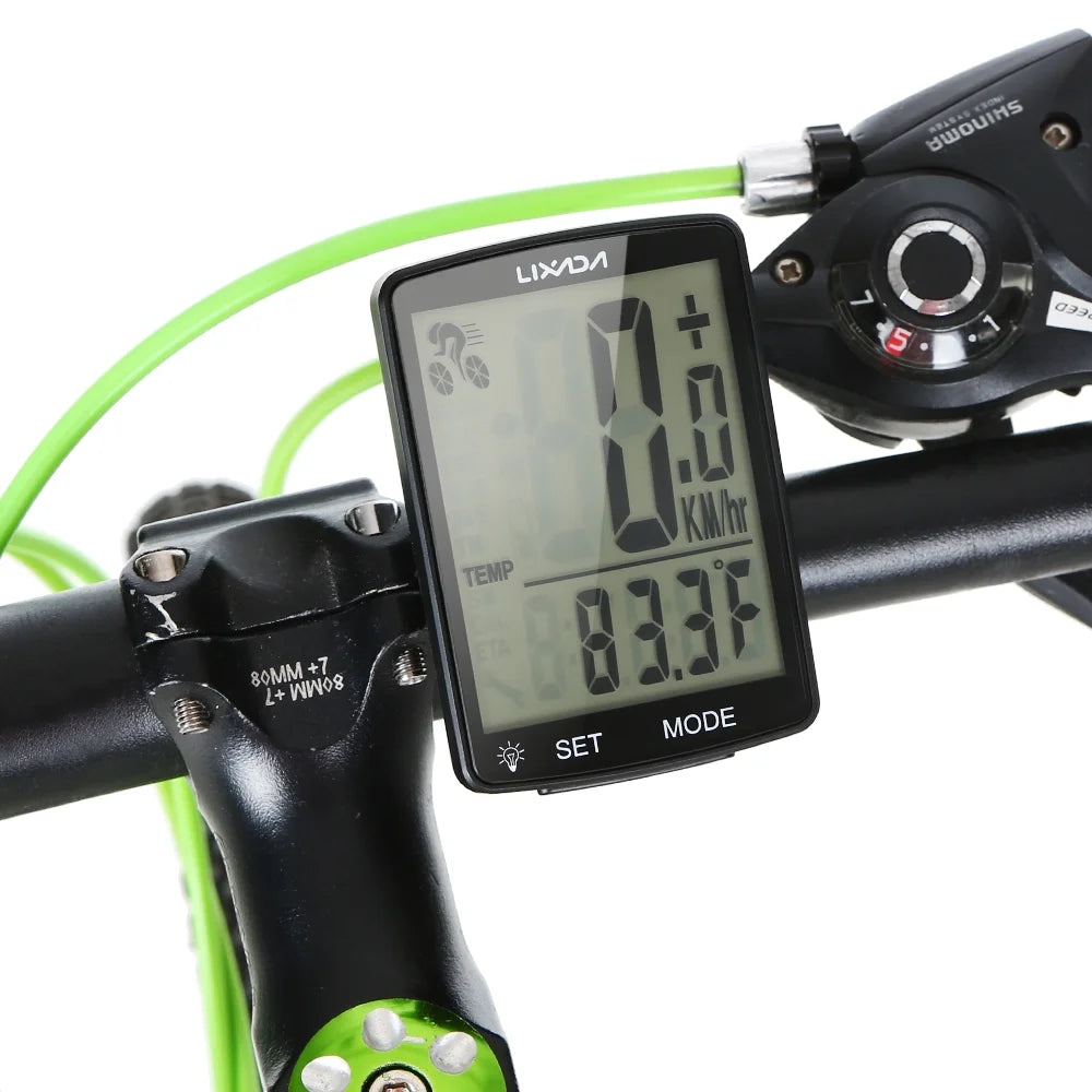 Wireless Bike Computer with LCD Screen Speedometer Odometer B7215