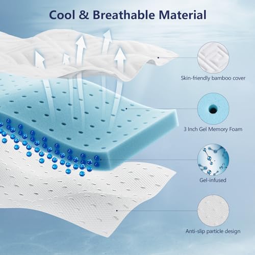 3 Inch Gel Memory Foam Mattress Topper, King M952404
