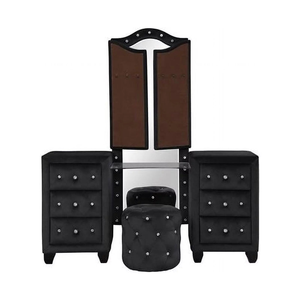 Black 5 Pc Wood Bedroom Set E68036