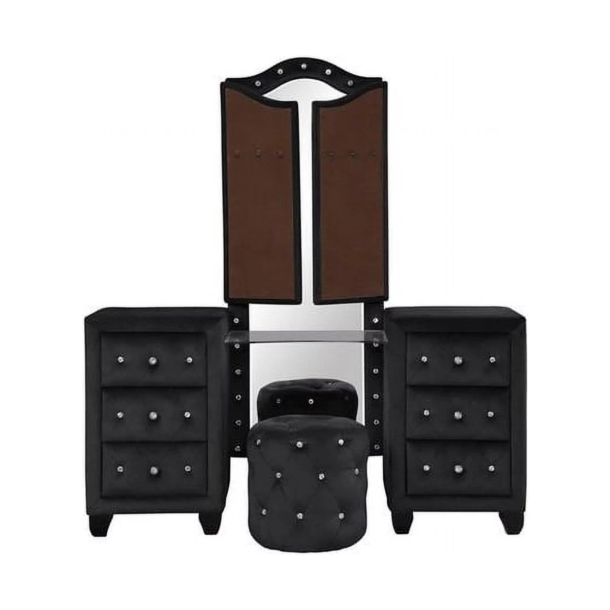 Black 5 Pc Wood Bedroom Set E68036