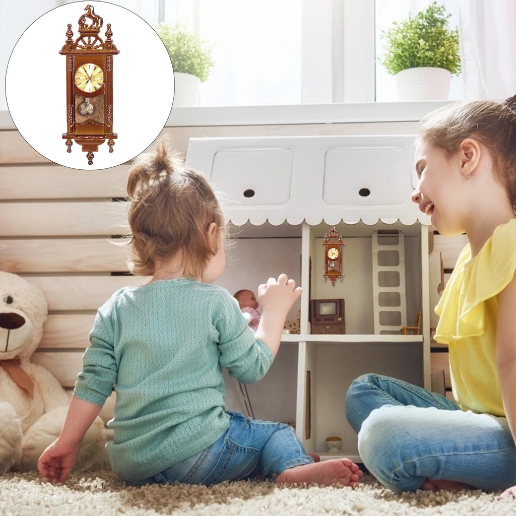 Metal Dollhouse Hanging Clock Toy Doll Furniture D37694