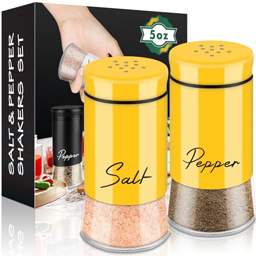 Gold Salt and Pepper Shakers Set, 5 oz Refillable T228