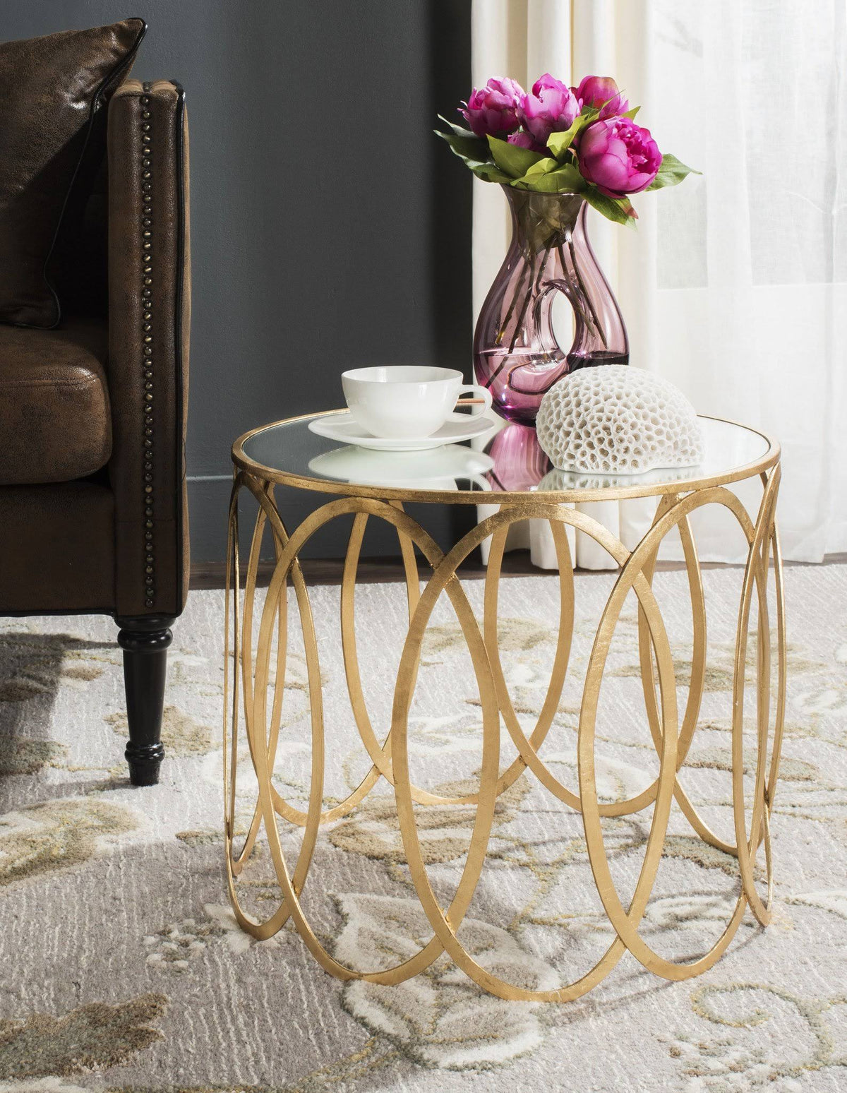 Gold Leaf Accent Table E54995