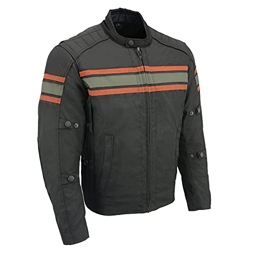 Burnt Orange Leather and Textile Armored Motorcycle Jacket X40925