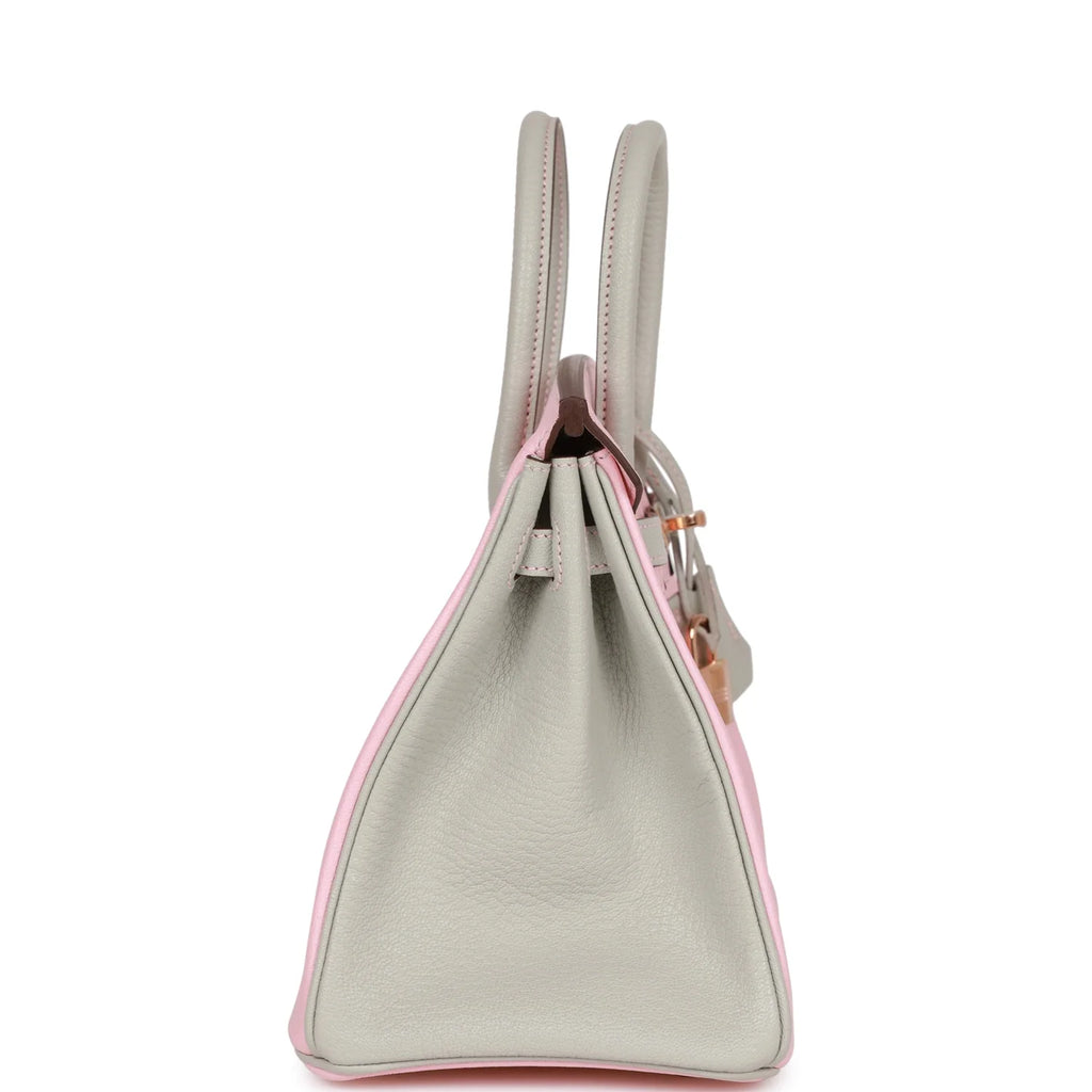 Rose Sakura and Gris Perle Chevre Mysore Handbag Y808