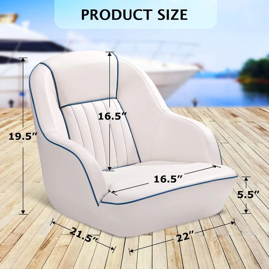 White/Red Pontoon Boat Captains Bucket Seat U320755