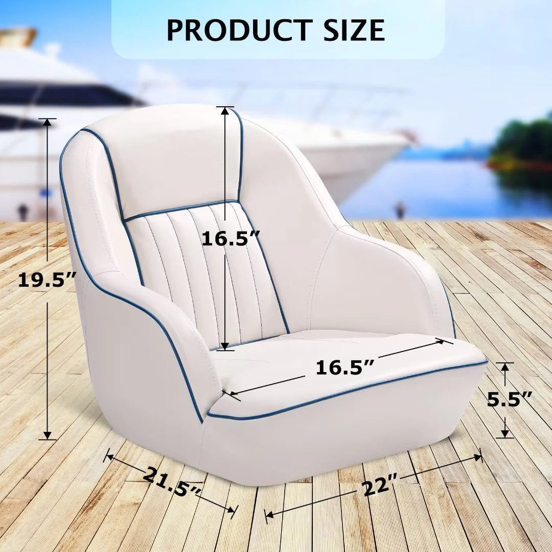 White/Red Pontoon Boat Captains Bucket Seat U320755