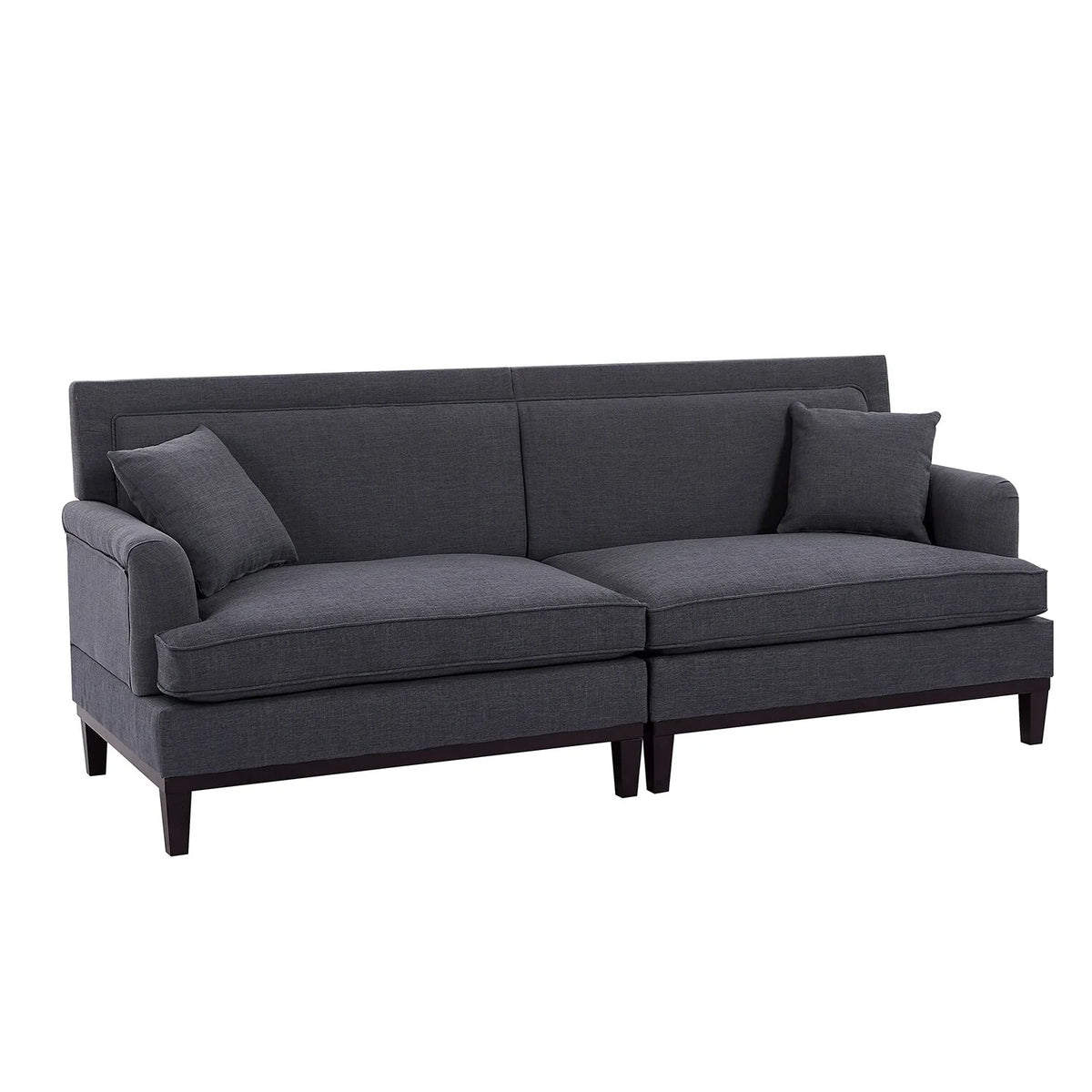 Grey Upholstered Sofa with Wooden Legs S676