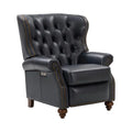 Navy Blue All Leather Power Recliner R389