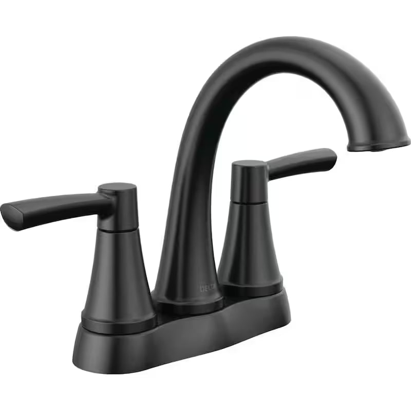 4 in. Centerset Double Handle Bathroom Faucet in Matte Black H16115