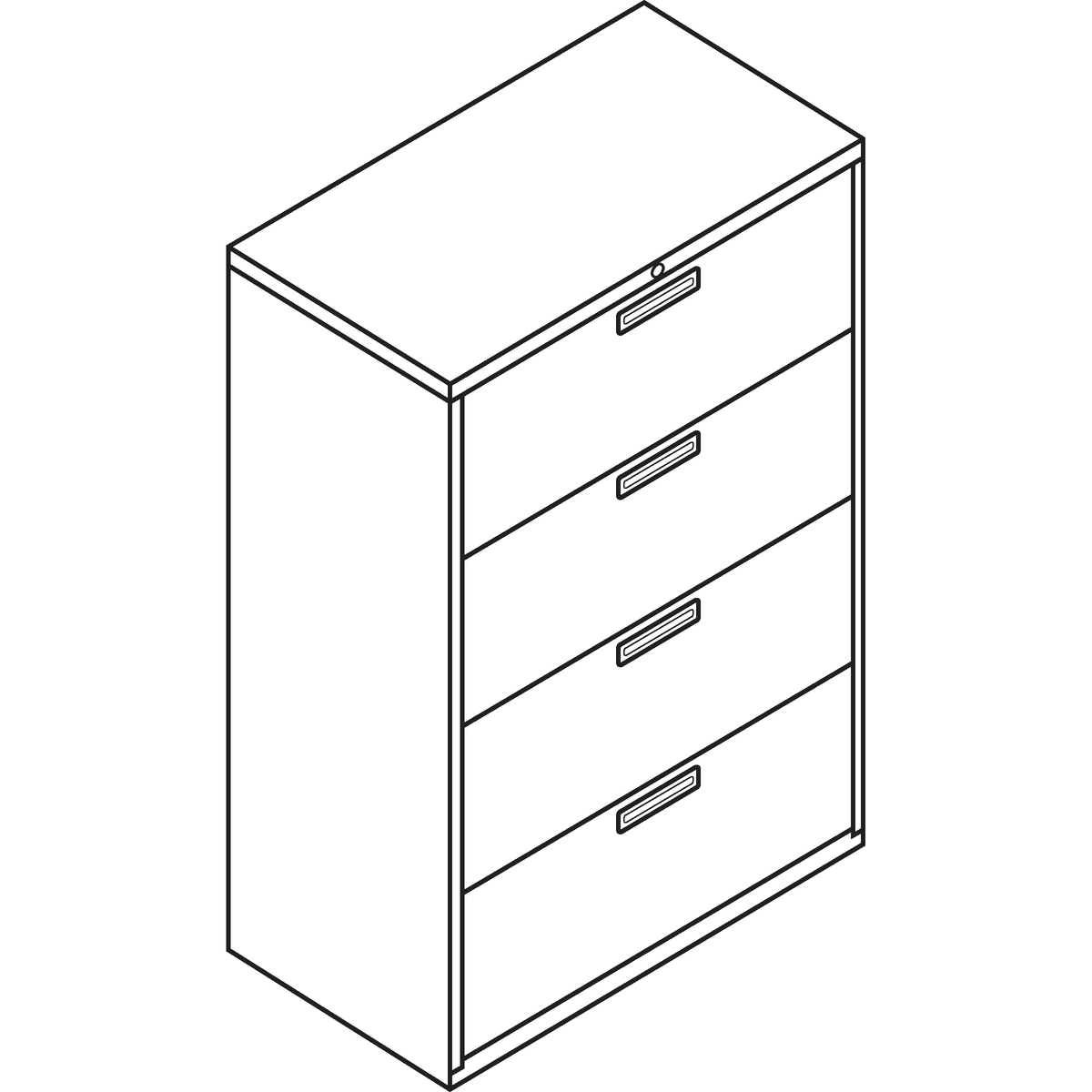 Light Gray Four-Drawer Lateral File X70487