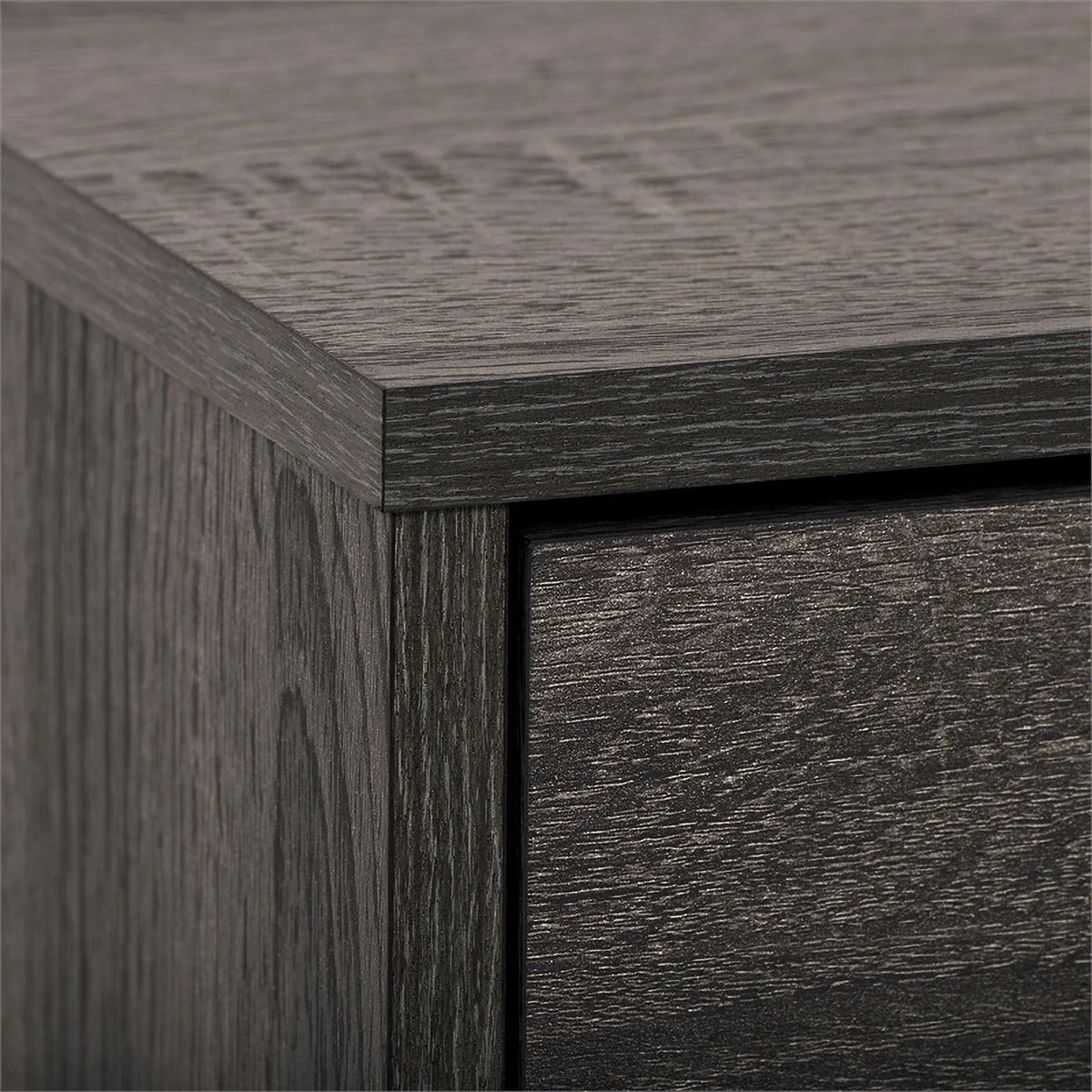 Dark Gray Engineered Wood TV Stand with Closed Storage G969402