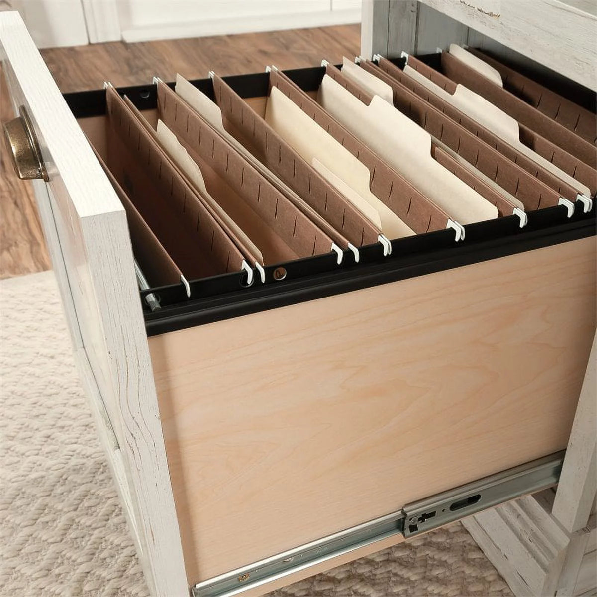 White Plank Finish Executive Desk U726882