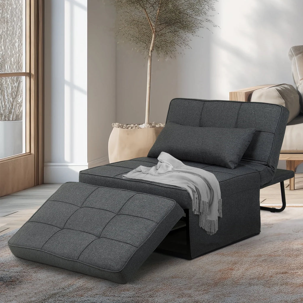 4 in 1 Breathable Linen Convertible Single Sofa Couch T140282