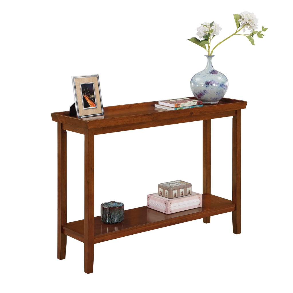 Cherry Console Table with Shelf Z458968
