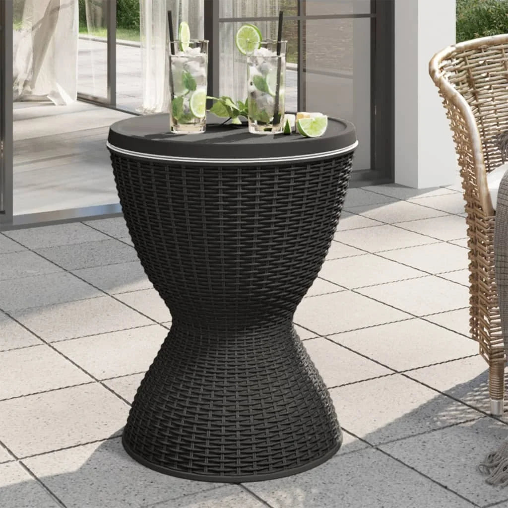 3-in-1 Ice Cooler Table Black Polypropylene F52116