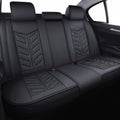 Waterproof Faux Leather Car Seat Covers Full Set Black Red Q59430